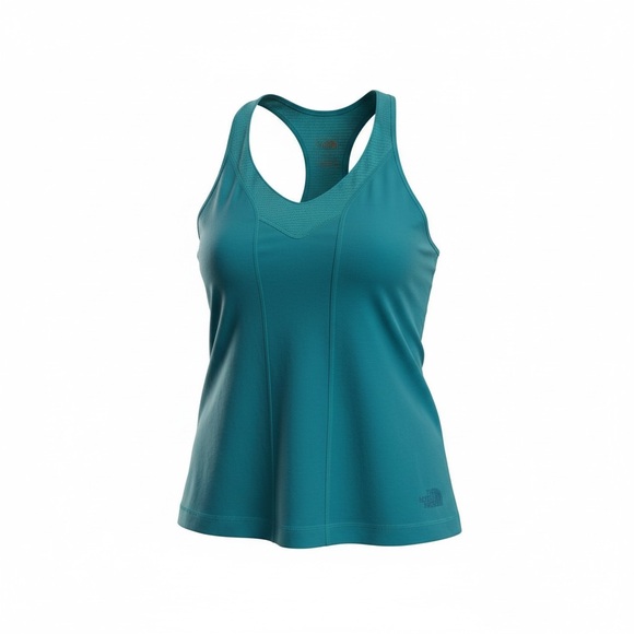 The North Face Tops - The North Face Turquoise Tank Top with Built in Bra Size Small